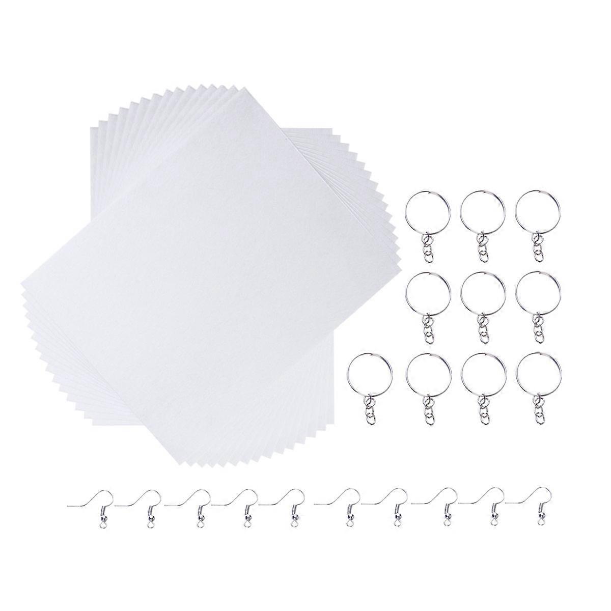 Heat Shrinkable Film Sheets Kit for DIY Keychain Making with 30 Sheets