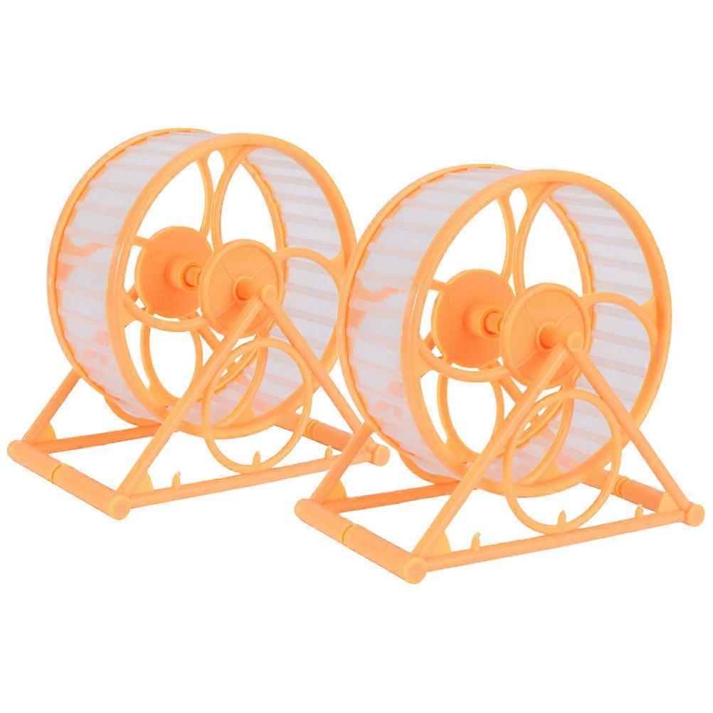 Silent Hamster Running Wheel Toy for Pet Exercise 4Pcs Yellow