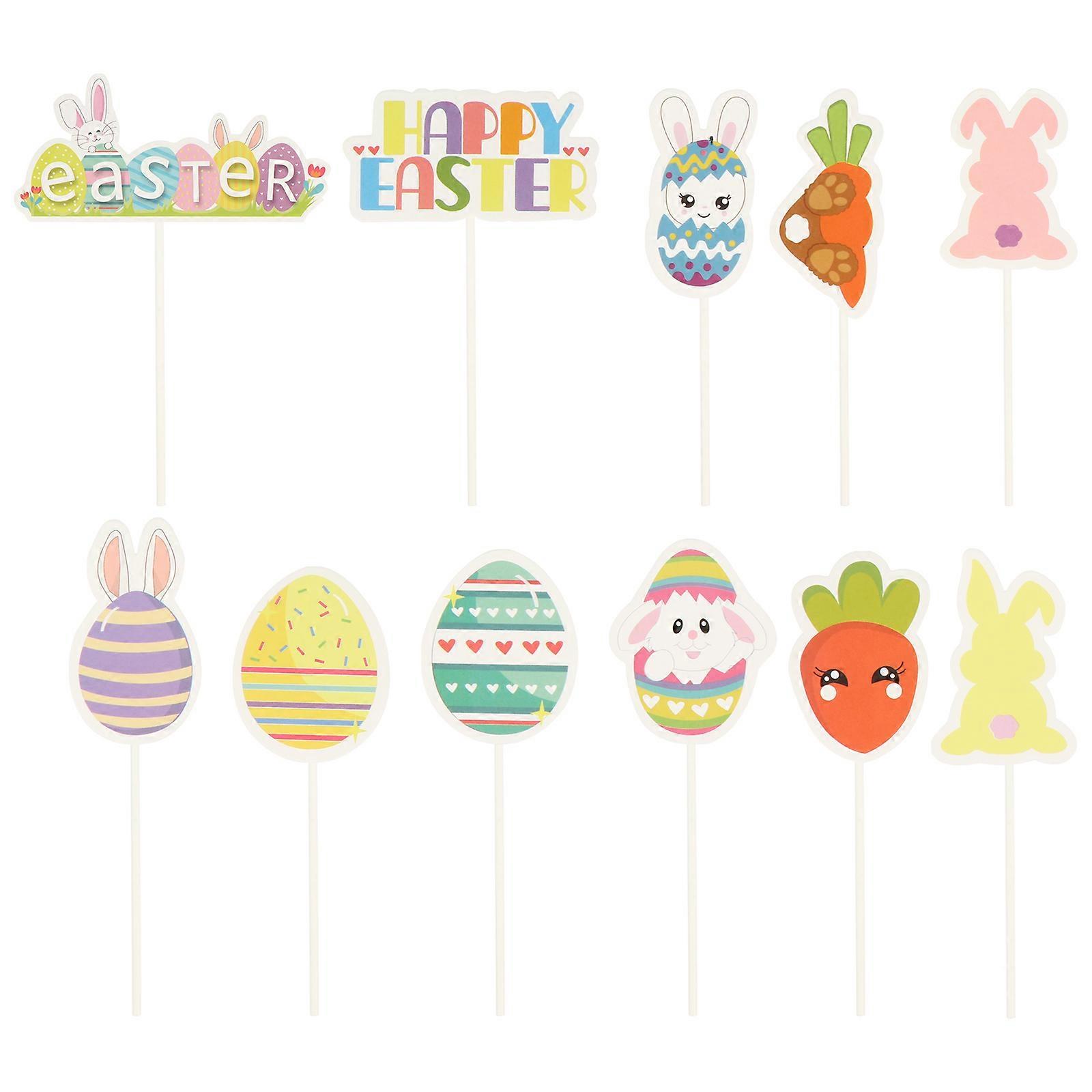 Assorted Color Easter Cake Decorations with Fruit Inserts 44Pcs Set