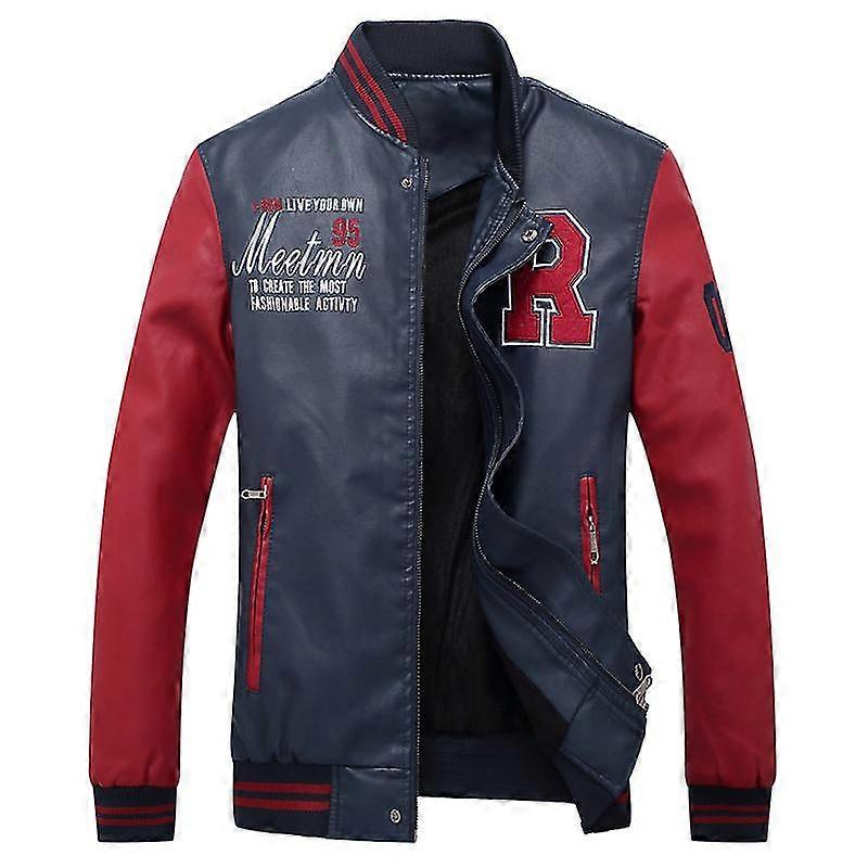 מעיל עור לגברים בסגנון סתיו וחורף, מידות גדולות, בייסבול 2025