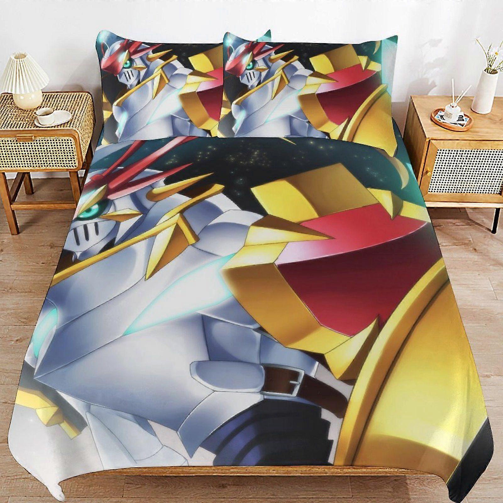 Parure de lit Digimon u497, luxueuse et douce au toucher, avec tissage durable pour un sommeil confortable et une fermeture éclair.