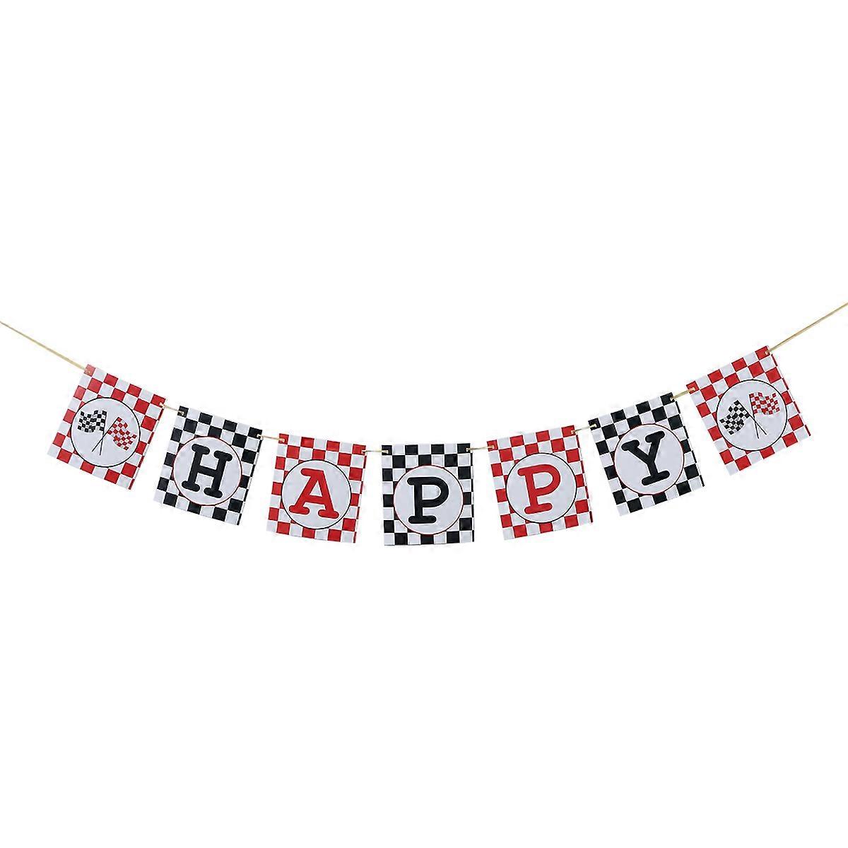 Checkered Racing Flags Racing Bunting for Decoration Party Banner