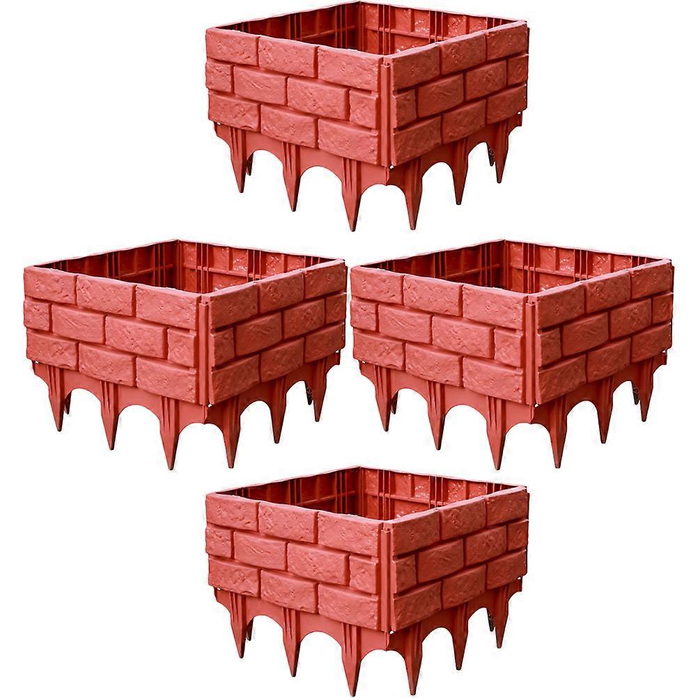 Plastic Garden Fence for Decoration 8Pcs Durable Dark Panel