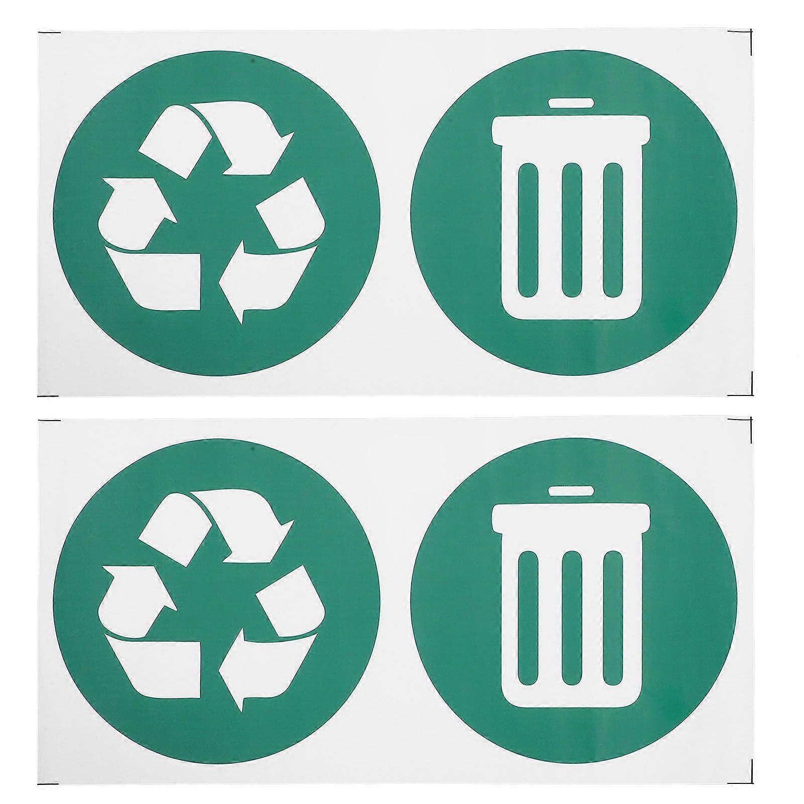 Self-Adhesive Trash Can Waste Sorting Sticker For Recycling In Public Spaces 26.50X26.50CM Clear Visibility 8Set