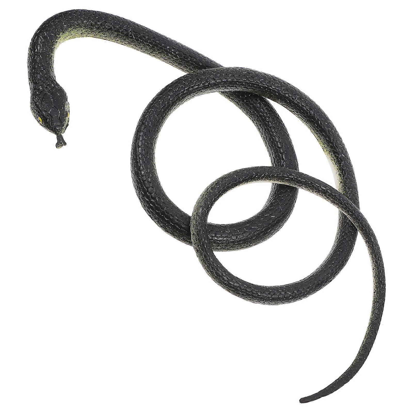 Snake Prank with String Clip Green Snake Toy for Decoration 4Sets