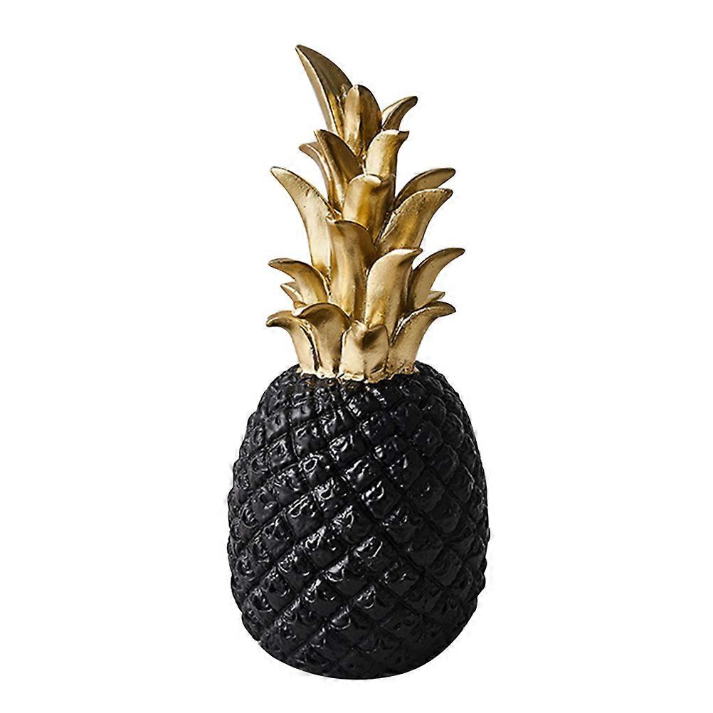 Black Resin Pineapple Desktop Decoration for Wedding Decor 3Pcs Pack