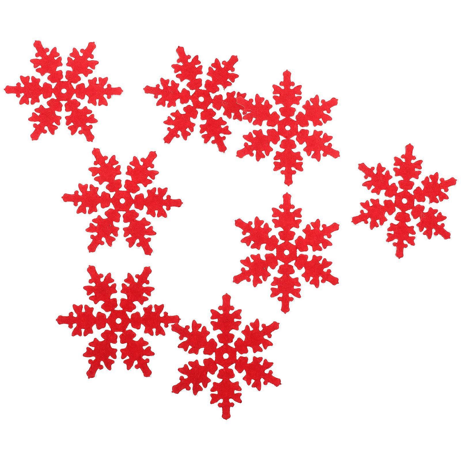 Christmas Snowflake Cup Pads 16 Pcs Insulation Coasters For Drinkware Kitchen Decor Red Simple Design