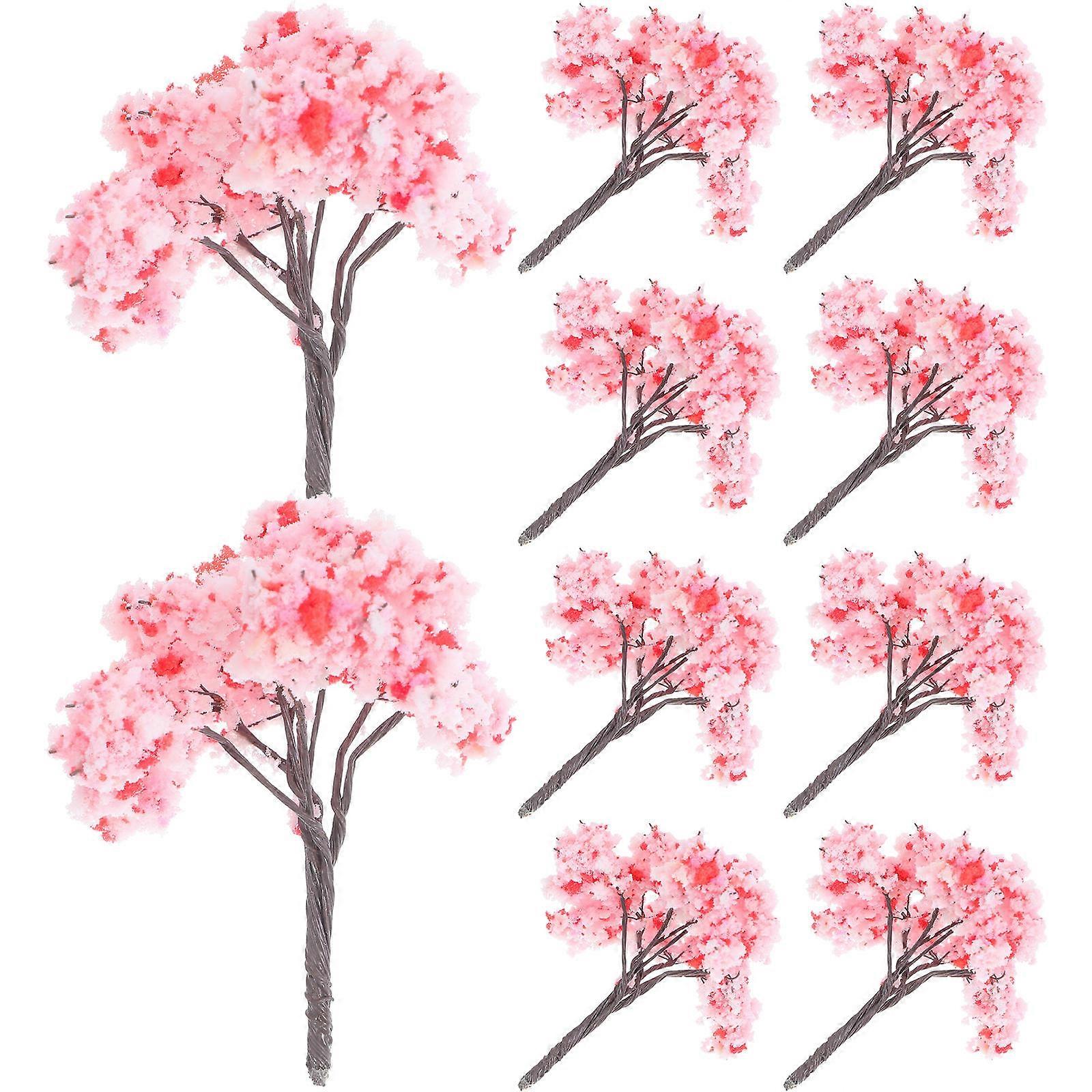 Landscape Scenery Pink Cherry Trees Model for Decor Use 20Pcs