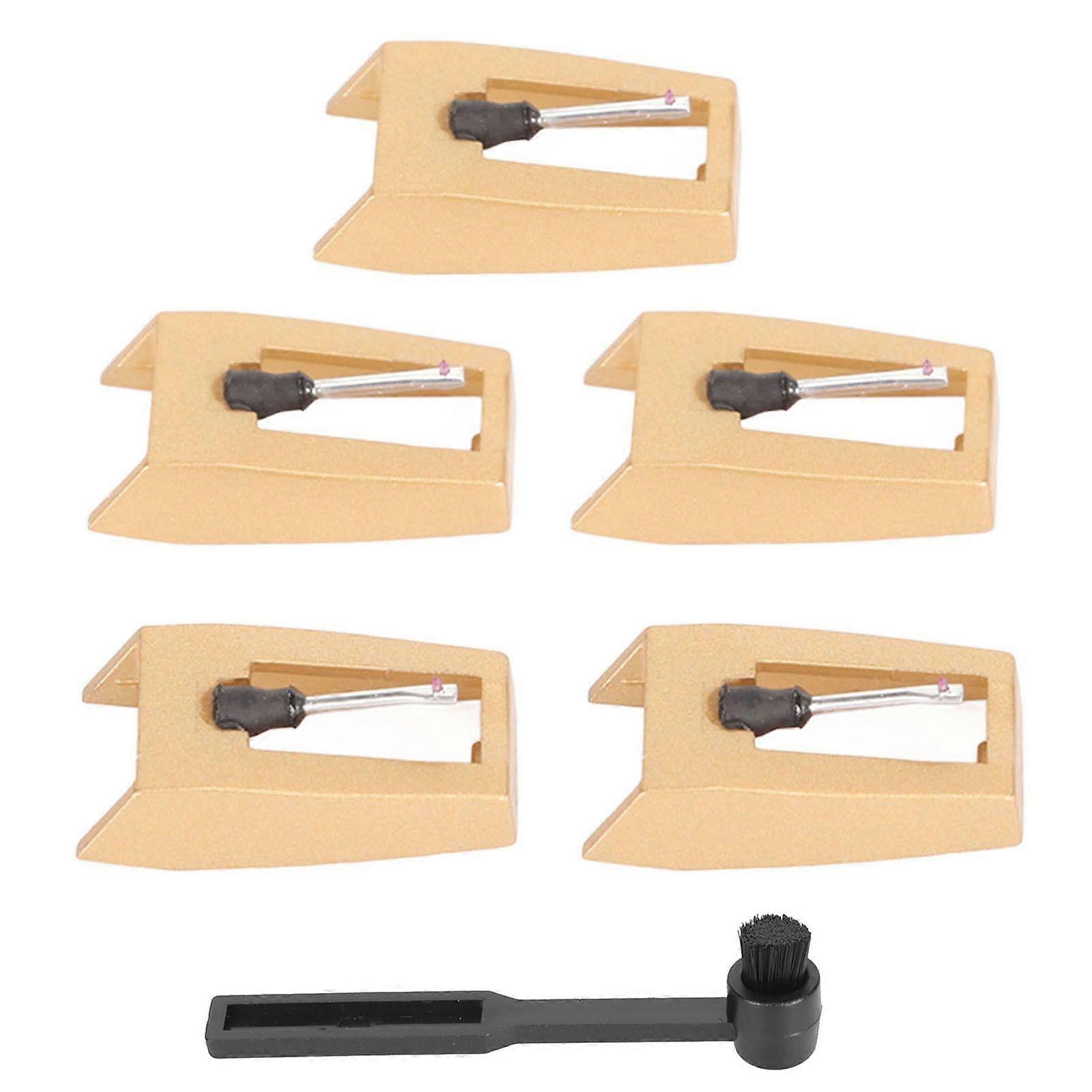 5pcs Record Player Needle Replacement Turntable Stylus with Cleaning Brush for Victrola for Crosley for ION for Boytone