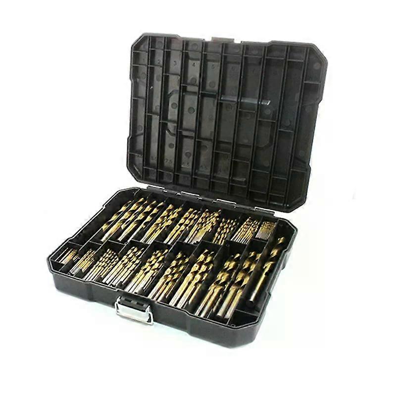 230PCS 1mm-10mm Titanium Coated Twist Drill Bit Set with Case 135��Tip Metric Drill Bits Size for Woodworking Plastic Hole