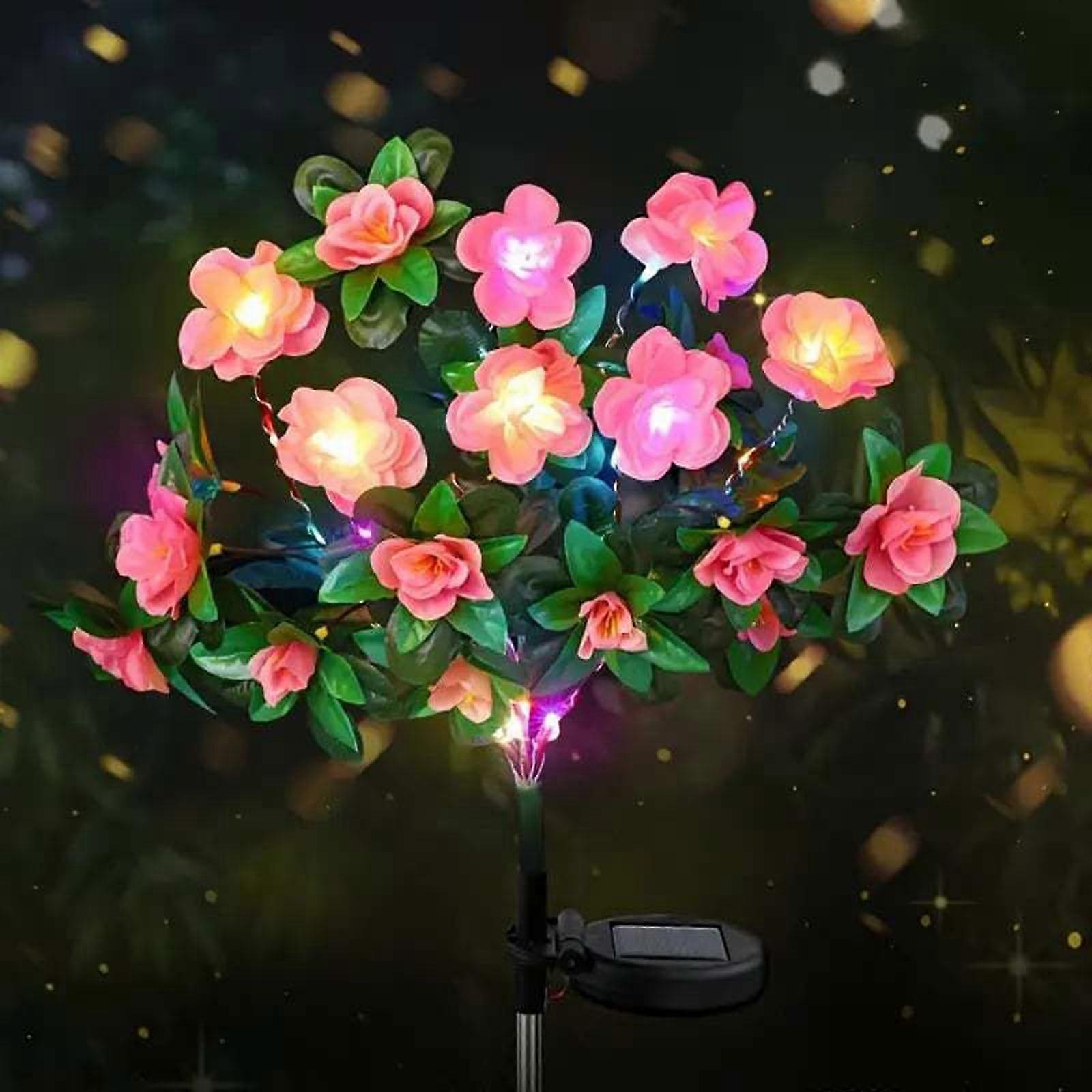 Artificial Azalea Flower Lamp Artificial Flower Solar Lantern