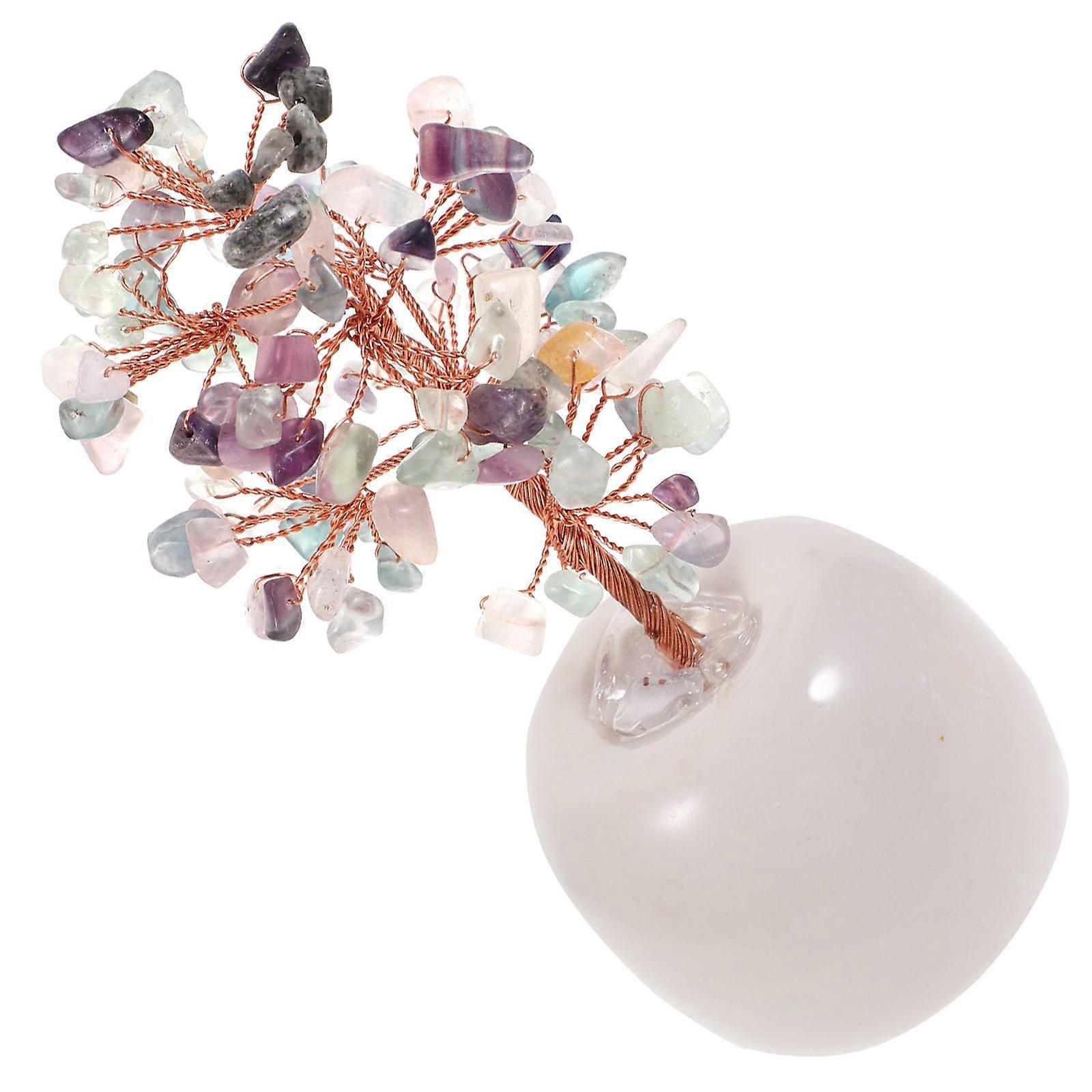 Desktop Ornament Small Crystal Tree for Decoration 2Pcs Crystal Tree