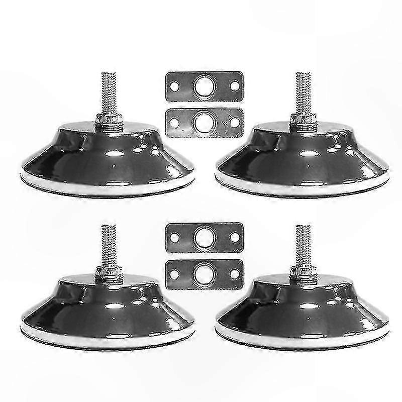 Adjustable Table Leg Levelers with PE Base for Game Tables, 4-Pack Metal Screws