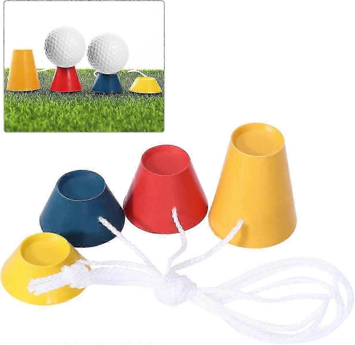 4 pieces plastic golf tees with different heights for frosty days for practice driving range mat