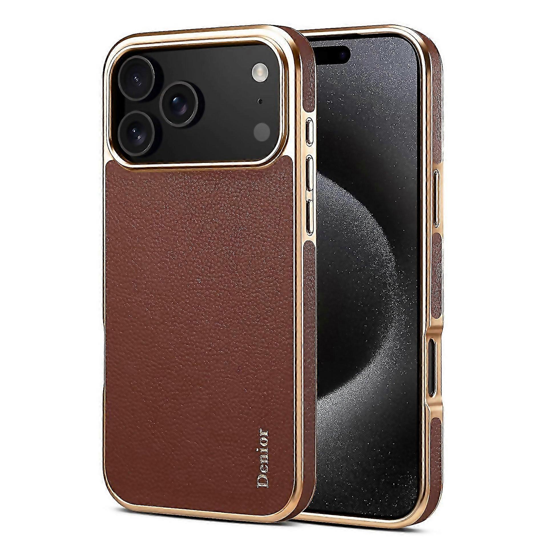 For Denior Cowhide Leather Plating Phone Easy To Clean And Maintain