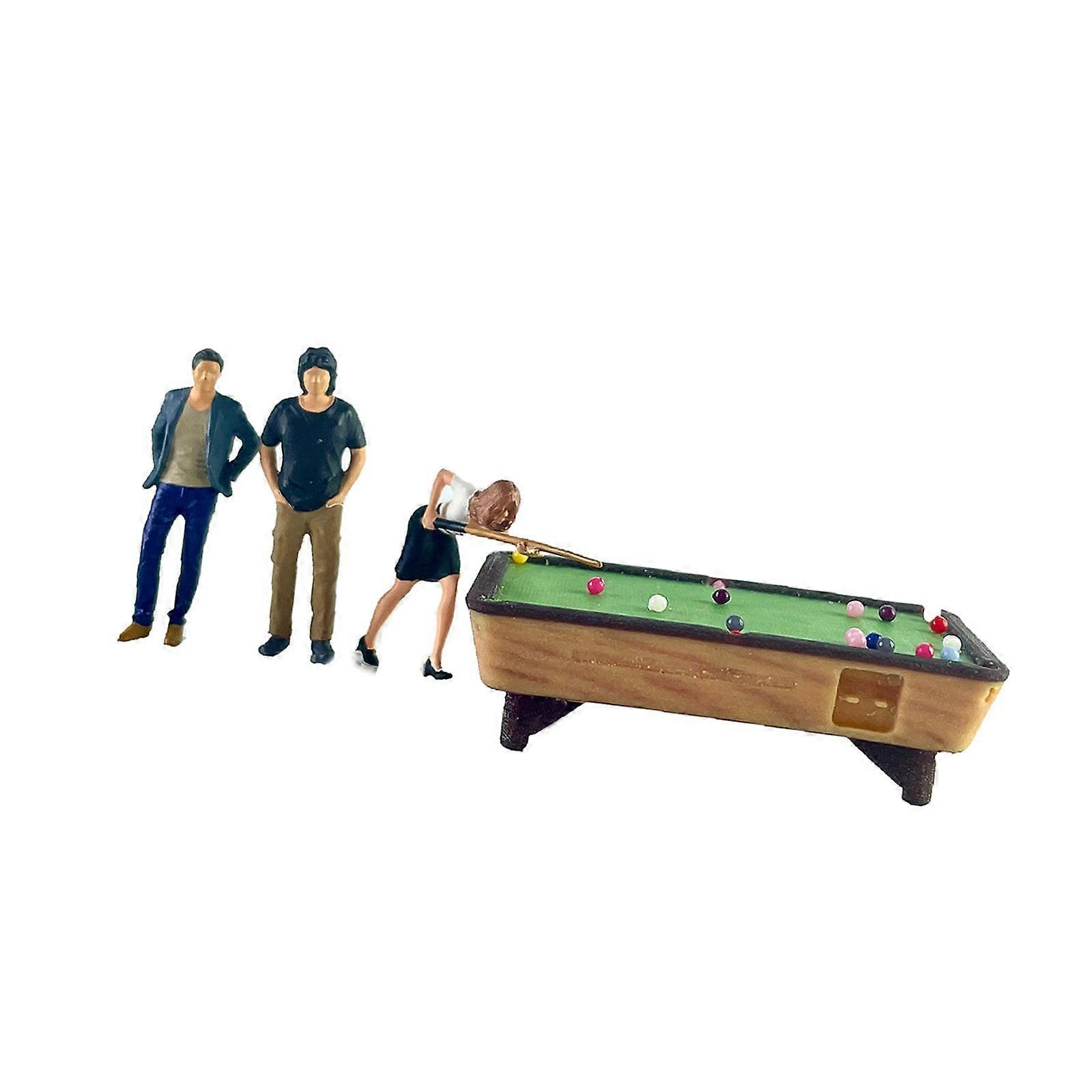 Mini Billiards Model Set S Gauge Layout Movie Props 1:64 People Figure Model
