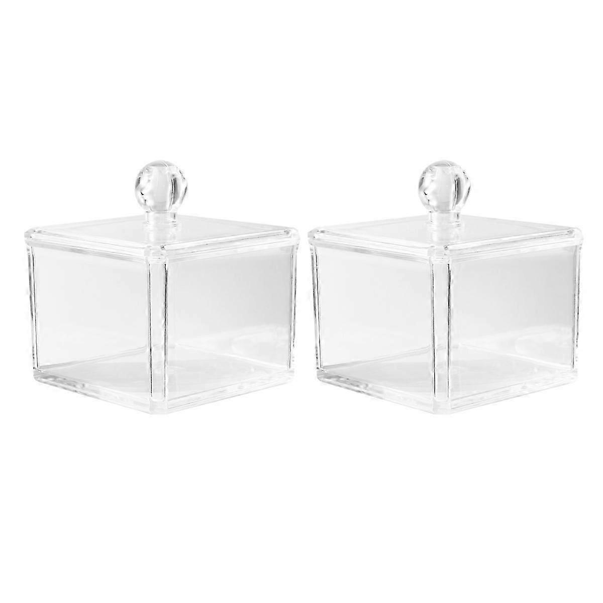Storage Box Acrylic Square Canister for Storage Use 6Pcs Seta