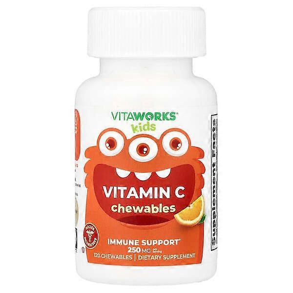 VitaWorks, Kids, Vitamin C Chewables, Sour Orange, 120 Chewables (125 mg per Chewable)