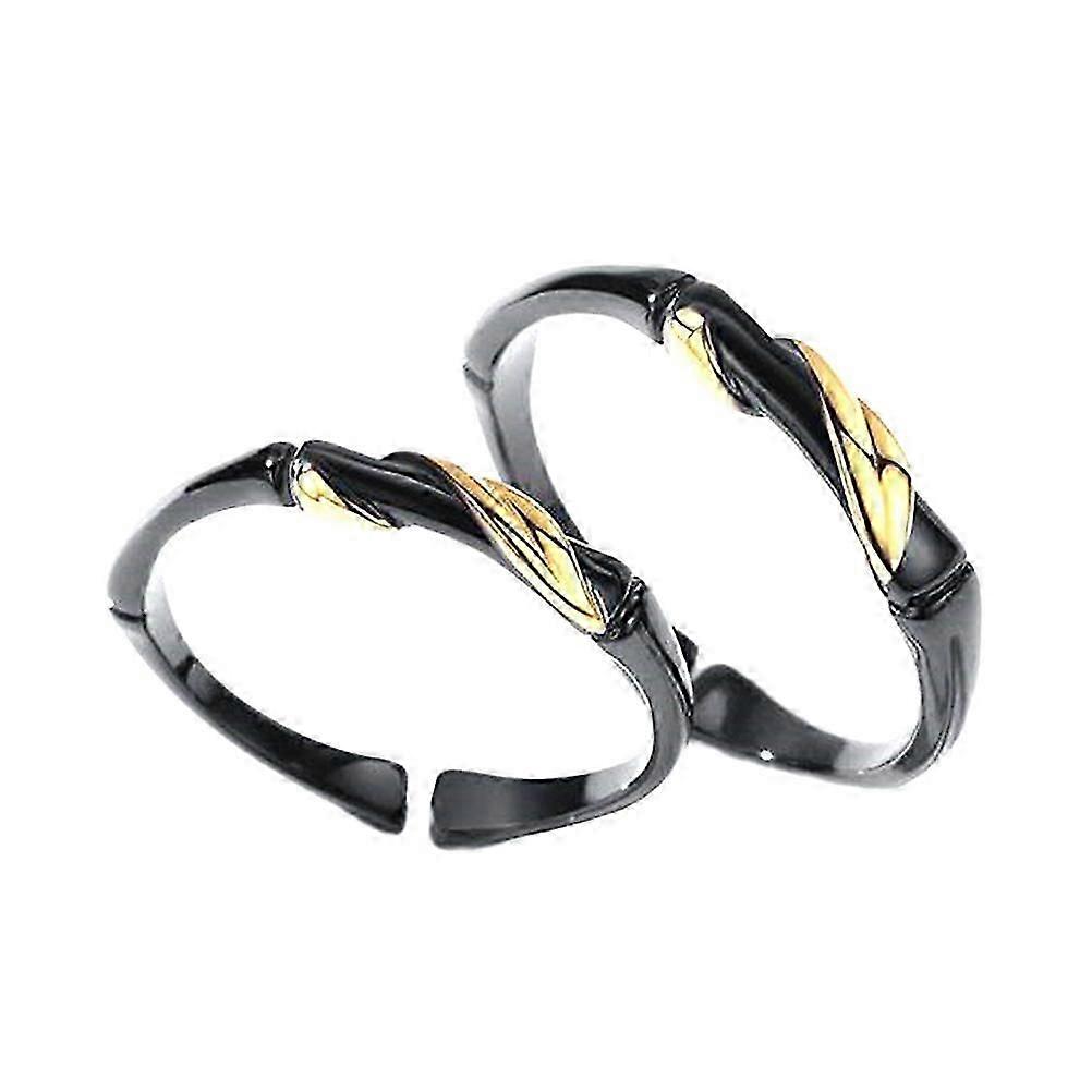 1 Pair Couple Ring Creative Bamboo Design Ring Open Finger Rings Decorative Ring