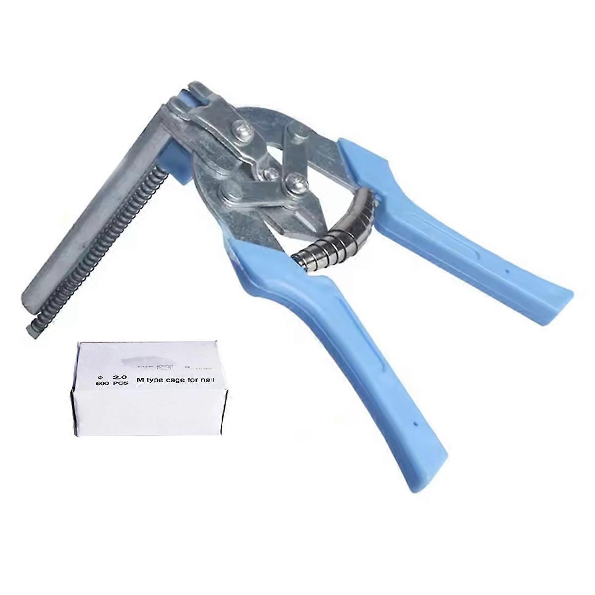M Type Nailer Wire Ringer Fastener Stapler with 600 Clips Suitable for Various Applications in Garden and Home