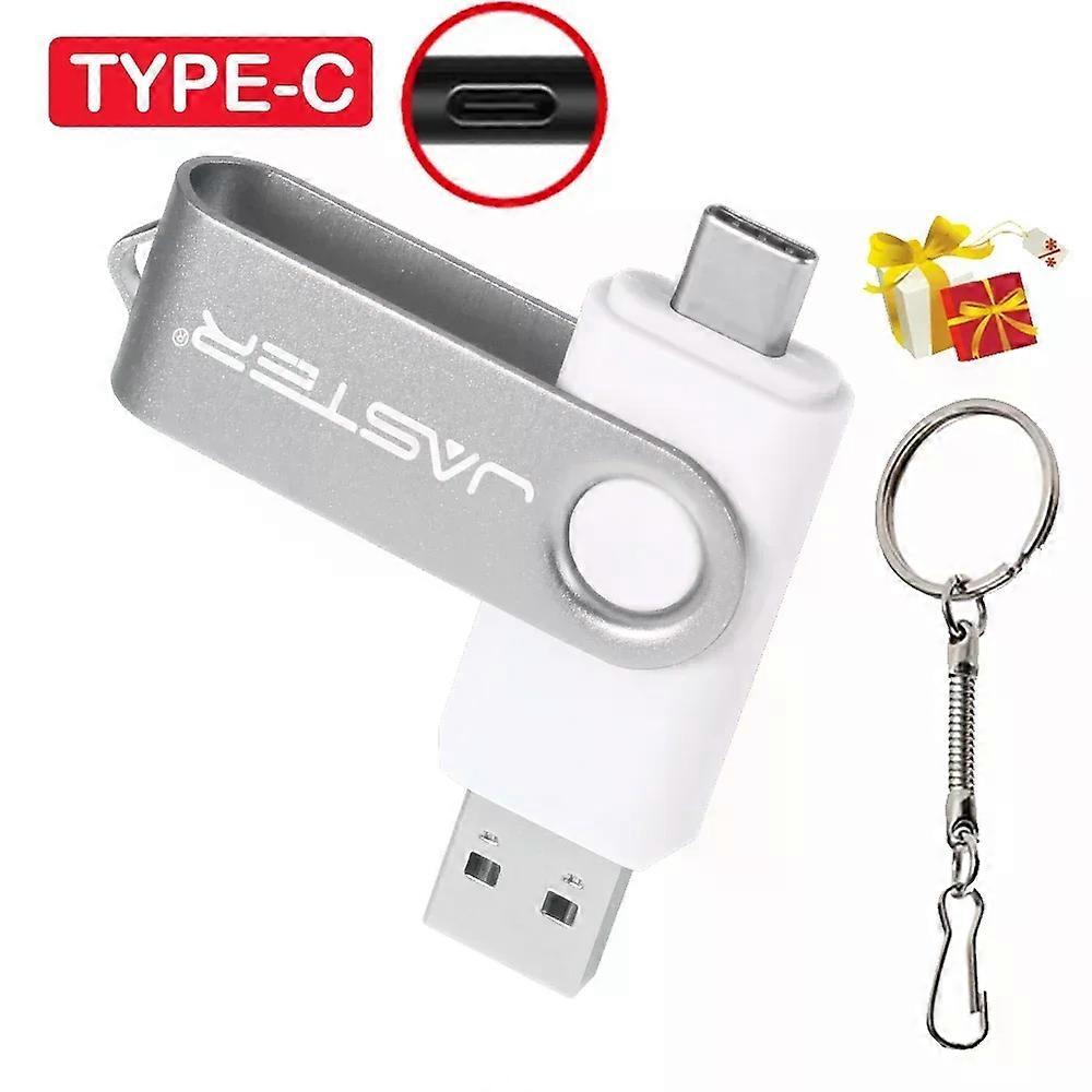 TYPE-C USB Flash Drive 128GB Real Capacity Pen Drive 64GB Free Key Chain Memory Stick Creative Business Gift Red U Disk Blue 32G