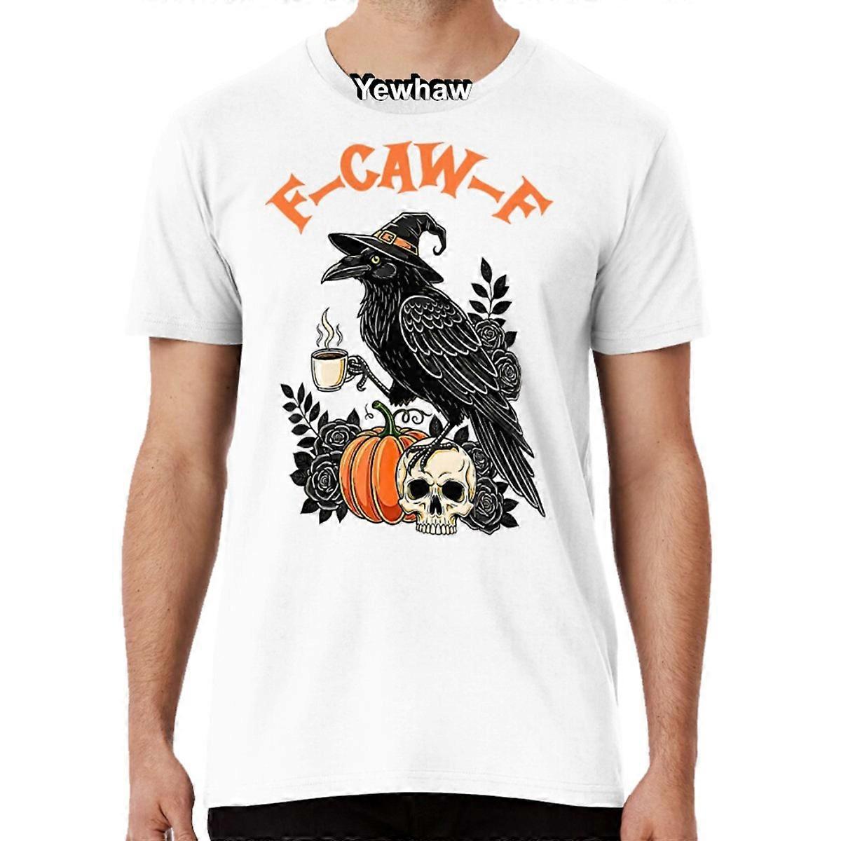 HISHARK Corbeau Corbeau F-CAW-F Drôle Halloween Gothique Floral Damier Oiseau Noir Corbeau Oiseau Hu