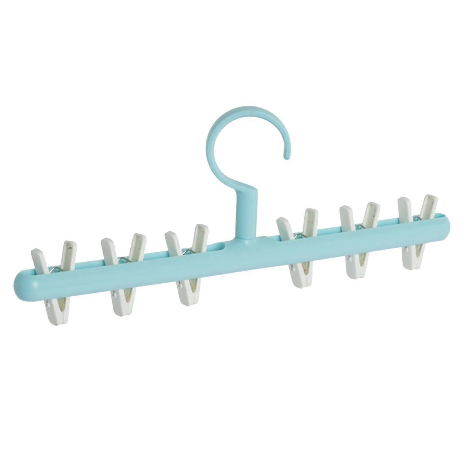 Plastic Sock Clips Drying Rack 6 Clips Prevent Tangle 360 Degree Rotatable Multifunctional Laundry Hanger for Home