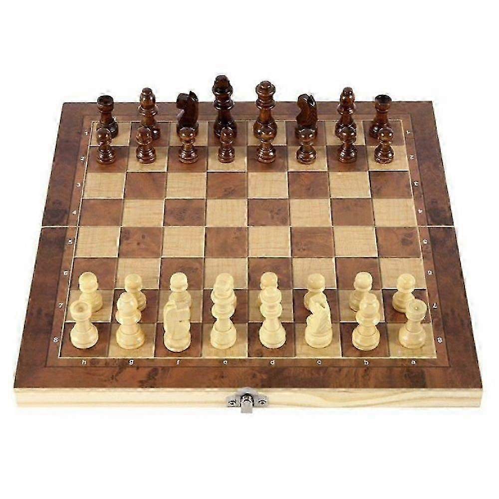 Wooden chess set, 3 in 1, portable wooden chess board, foldable chess board set, chess board for party home activities, chess game, chess board