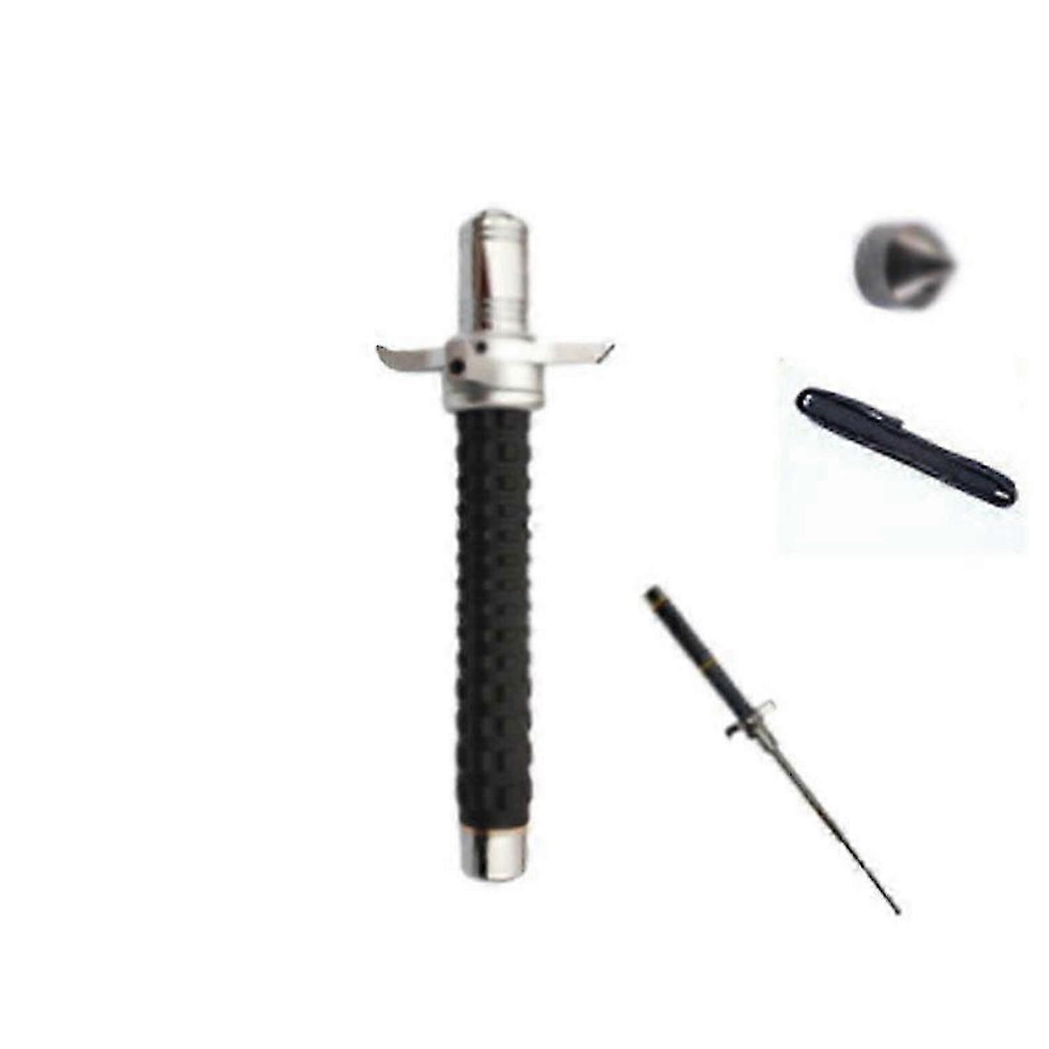 37-tums extra långt teleskopiskt nödverktyg för utomhussäkerhet svart gåva