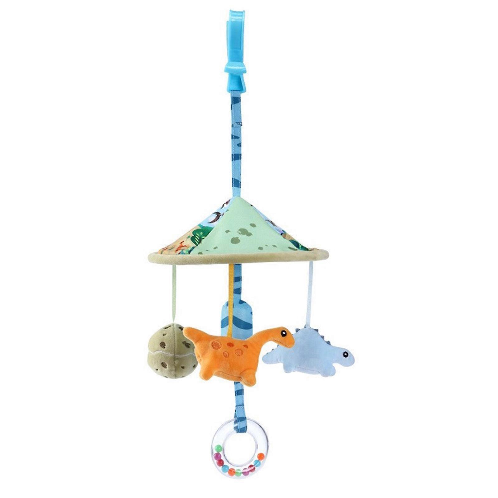 Adjustable Strollers Hanger With 3 Soft Toy Teething Circlet And Windchime For Infant Sensory Development 0+ Months Multicolor