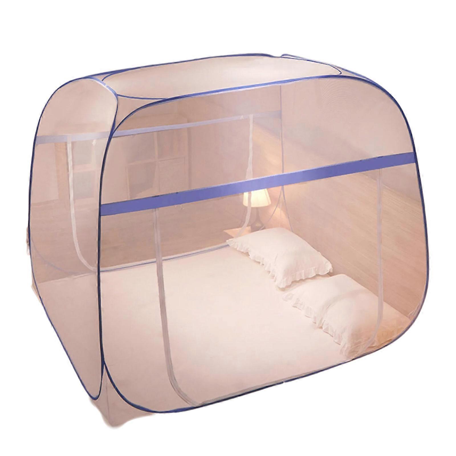 Family Mosquitoes Net Tent Quick Open Design with Two Entry Points for Bedrooms and Baby Room  New Qing Blue