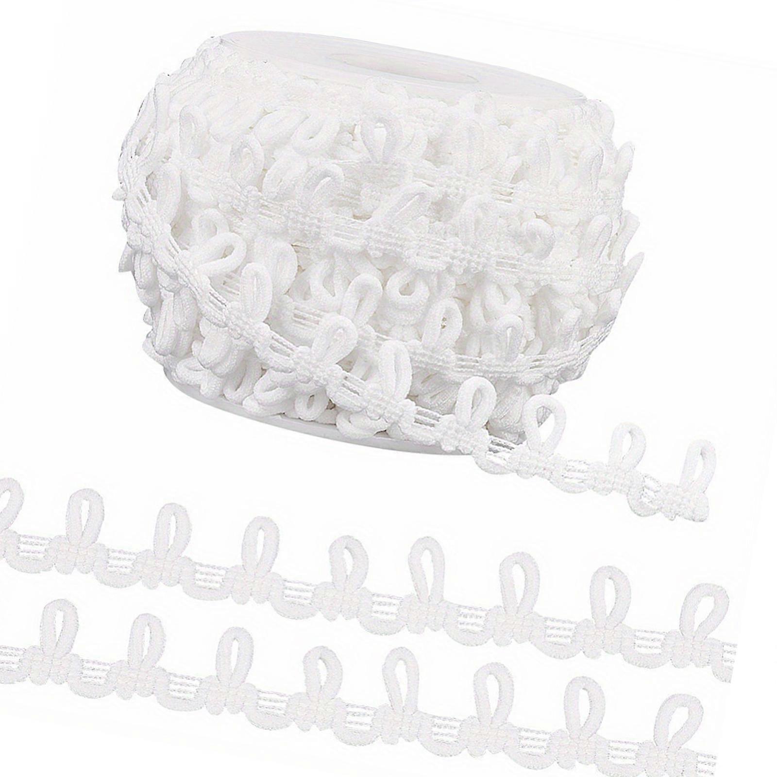 Polyester Cord Tie Roll of 20Yard Adjustable Elastic Button Straps Collars Button For Clothing Sewing Craft Supplies  White