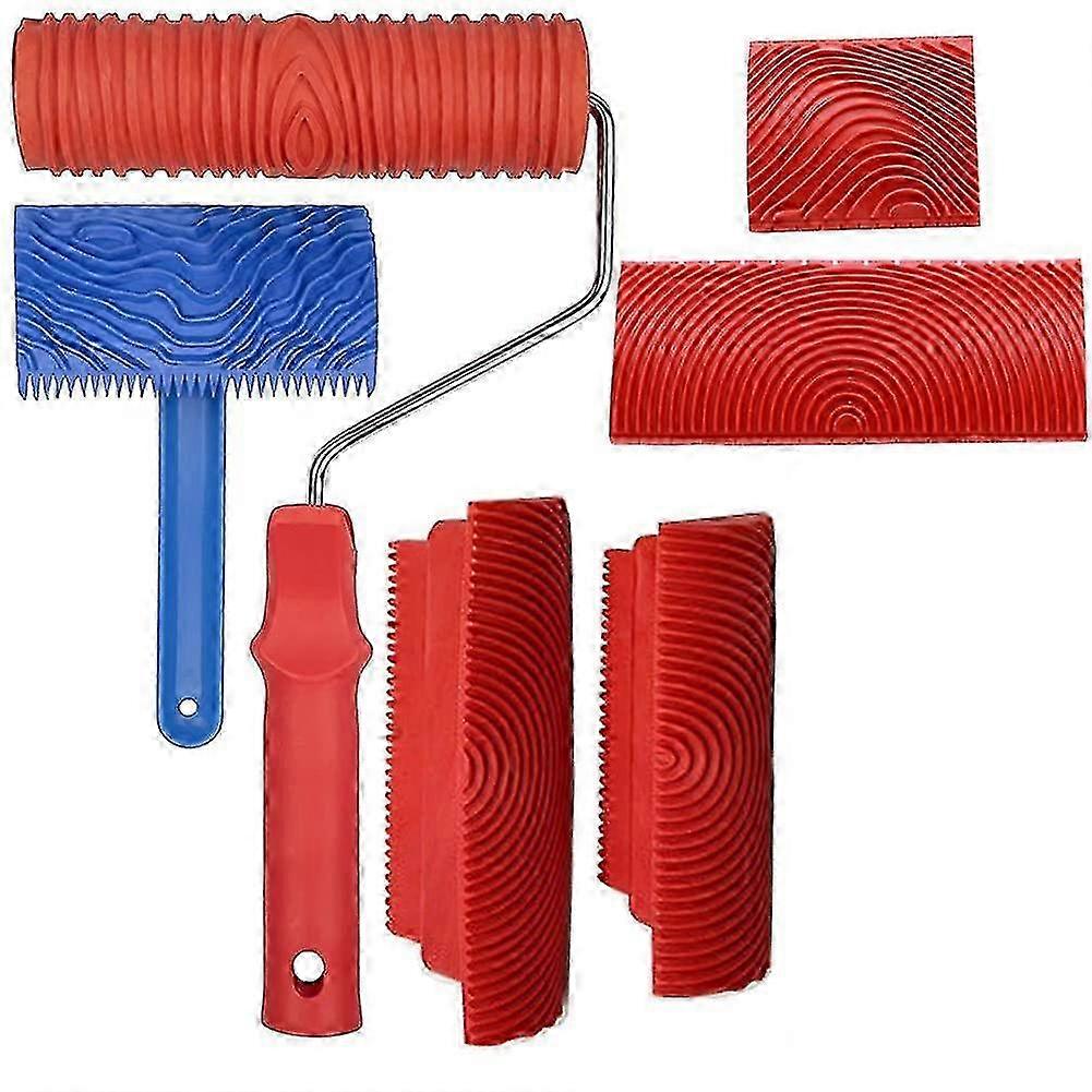 Professional Wood Grain Roller Set - 6pcs Painting Tools