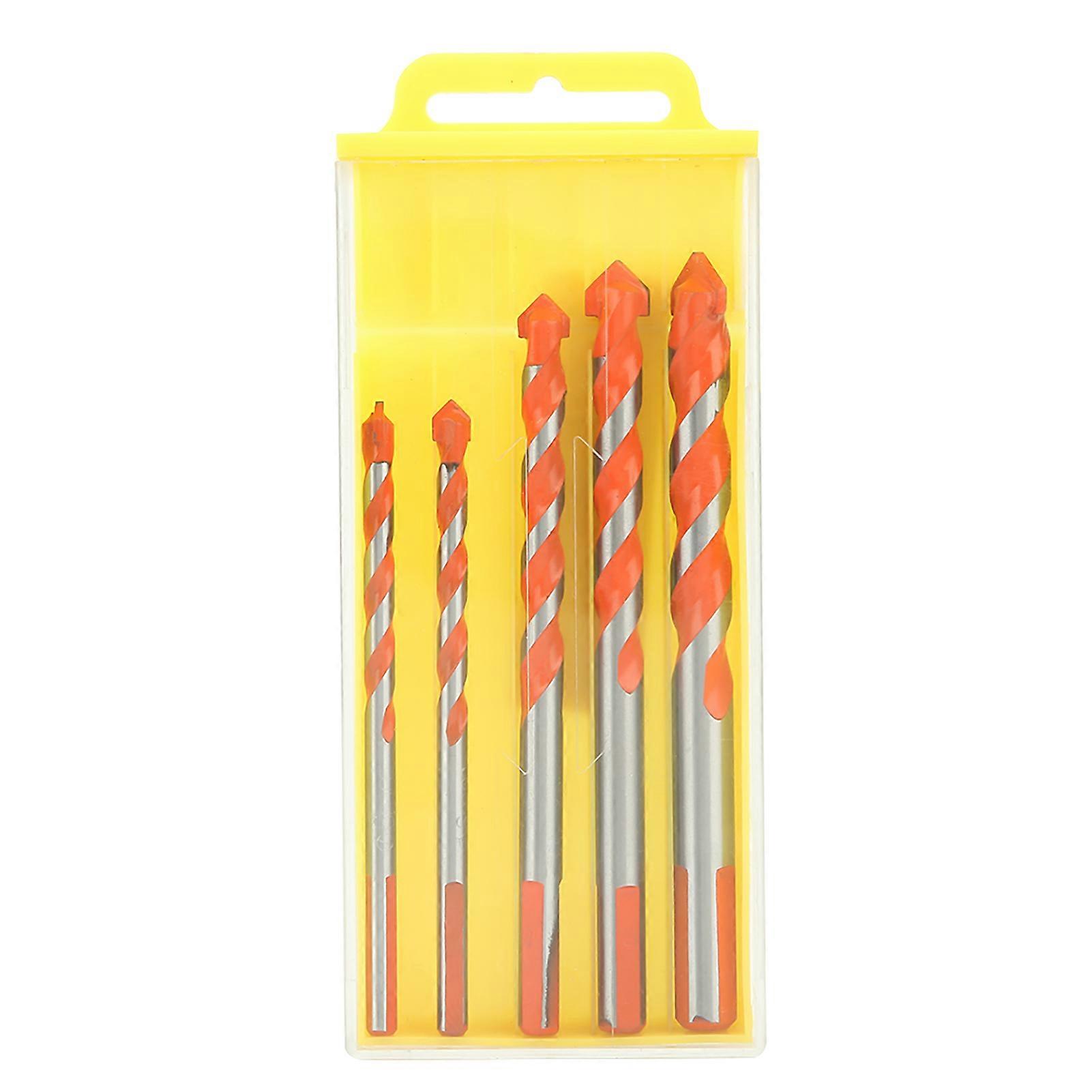5Pcs Triangle Handle Alloy Multifunctional Drill Bits 6-12mm Blade Diameter for Electric Drill