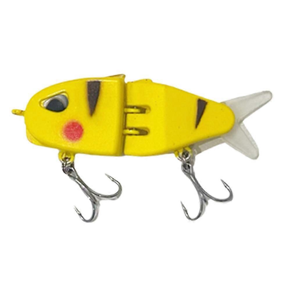 6cm Lifelike Fishing Lure Bait with Double Hooks Slow Sinking 3D Printed Multi Section Design Realistic Fish Attractor for Big Catch