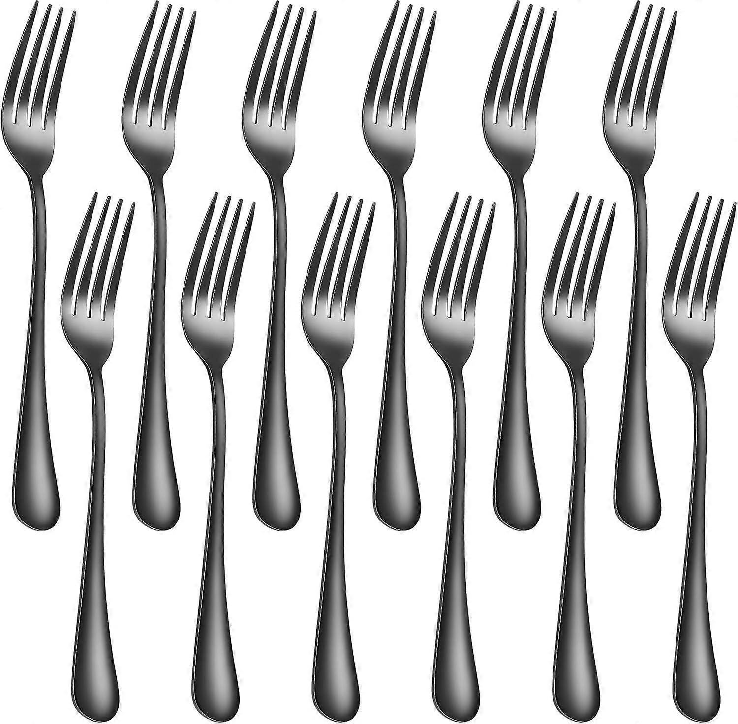 12-delers middagsgafler, 8 tommer, topp matkvalitet ekstra fint rustfritt stål