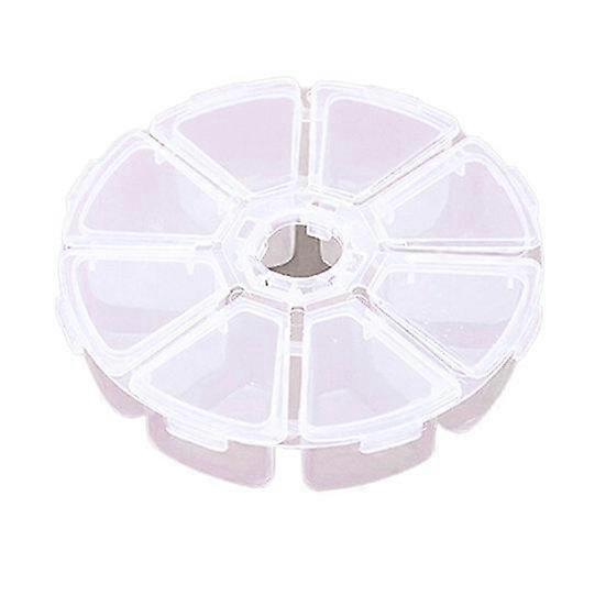 Medicine Box Round Shape Classification Storage 8 Grids Classification Bead Organizer for Traveling
