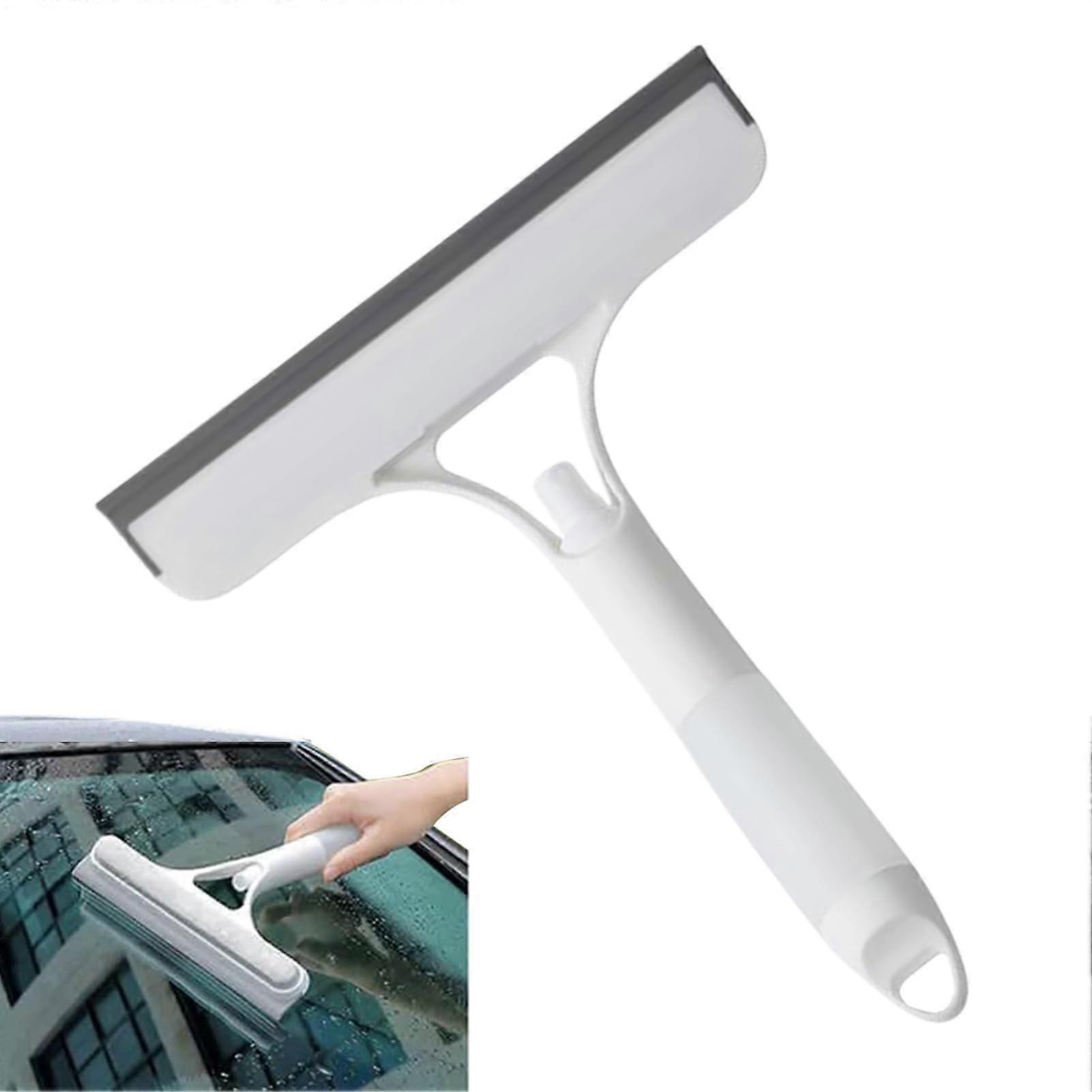Window Cleaning Squeegee MultiFunction Scrubber Brush Scraper For Shower Car Glass Tile Home Kitchen White
