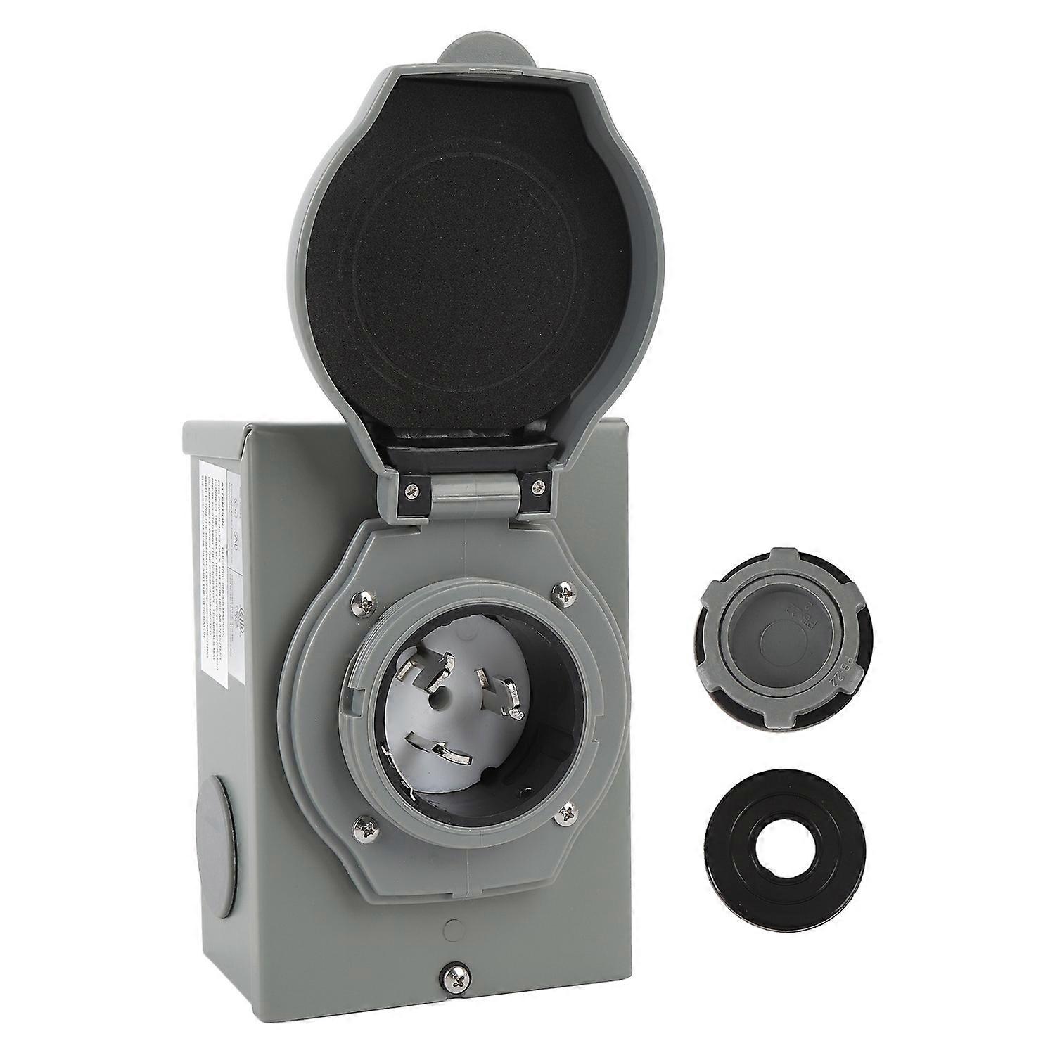 50 Amp RV Inlet Box 125V 250V Water Resistant Dust Proof Electrical Power Enclosed Inlet Box for Cam