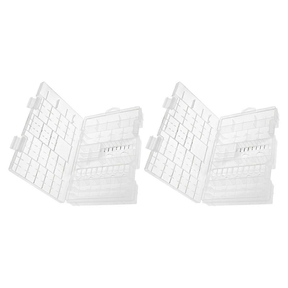 Battery Case Organizer Clear Plastic Storage Box for Battery Storage 2Pcs