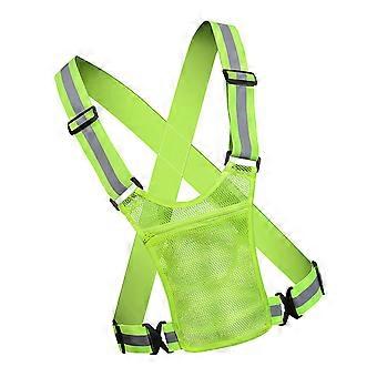 Chalecos reflectantes ligeros para caminar de noche al aire libre, chalecos elásticos ajustables, chaquetas con correa de seguridad para ciclismo para hombres y mujeres, color naranja y rojo.