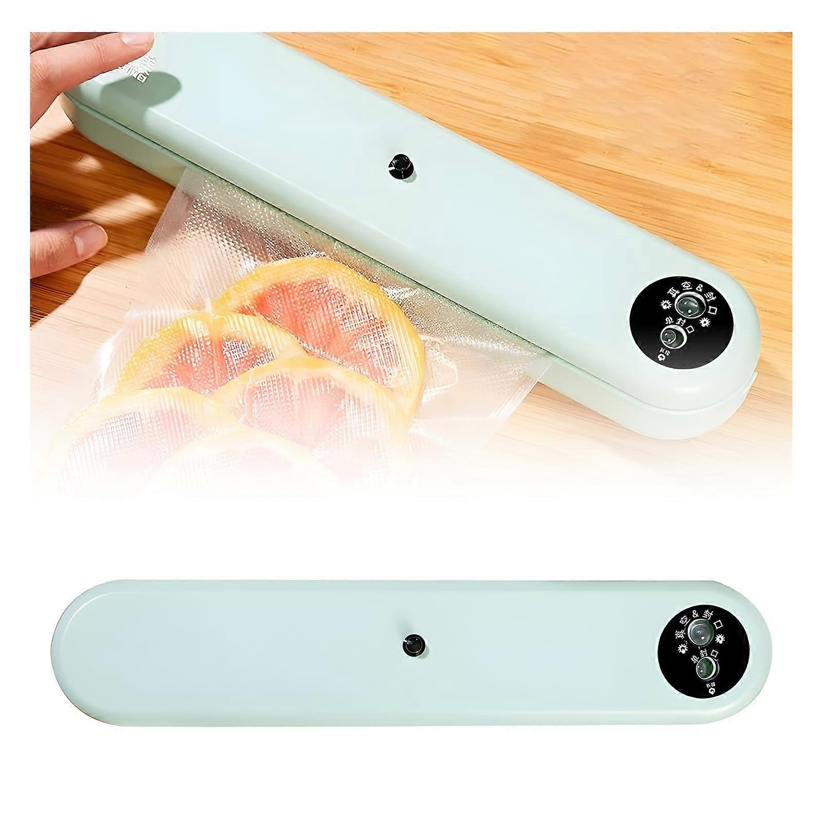 Vacuum Food Sealer Machine with Automatic Dry & Wet Modes for Home Food Preservation Green