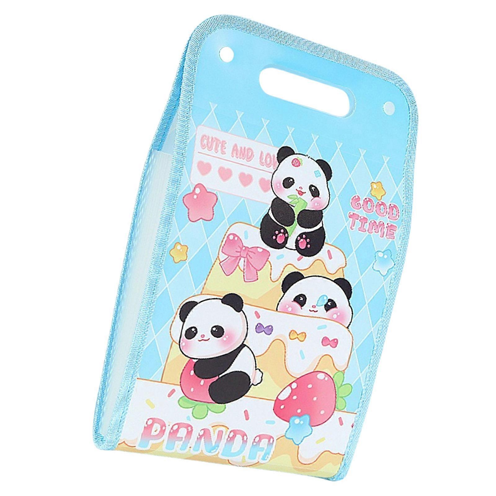 Cartoon Folder with 13 Pocket Handheld Expanding Folder Portable Document Organizers for Letter Size Documents Receipts  Blue