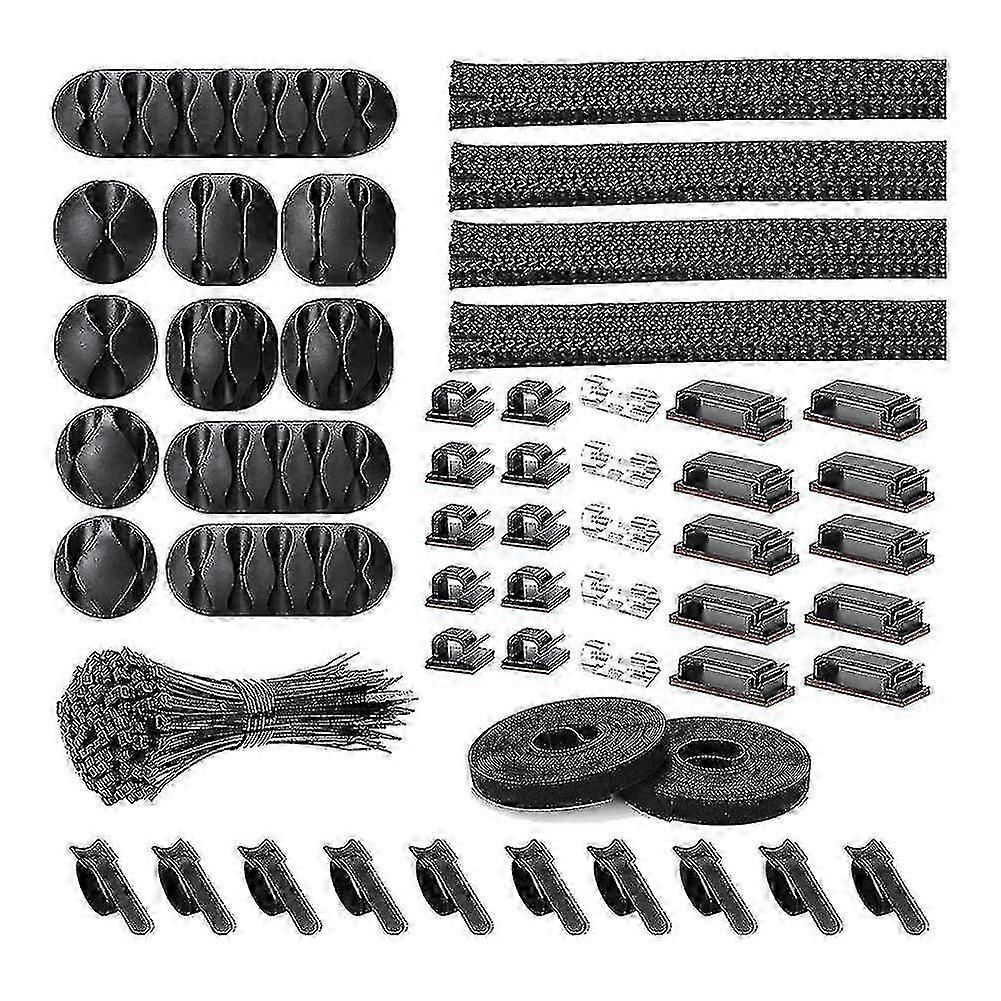 152 Pcs Wire Management Kit with Self Adhesive Cable Clips