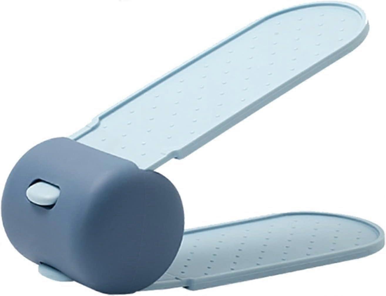 Shoe Rack Set of 5 Adjustable 2Tier Shoe Holders for Closet Cabinet Storage (Blue)