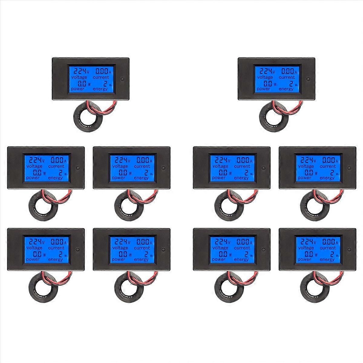 10X AC 80-260V 100A PZEM-061 LCD Digital Current Voltage Power Energy Ammeter Voltmeter with Current