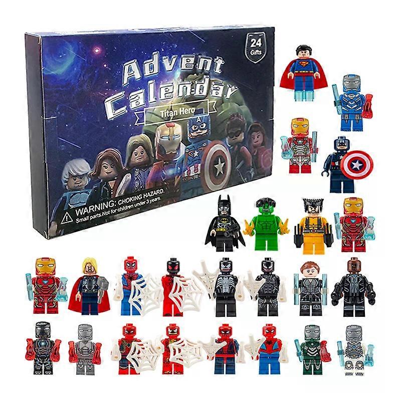 24Pcs/Set Marvel Advent Calendar Box Figure Anime Action Figure Model Building Blocks Christmas Advent Calendar Countdown Toys