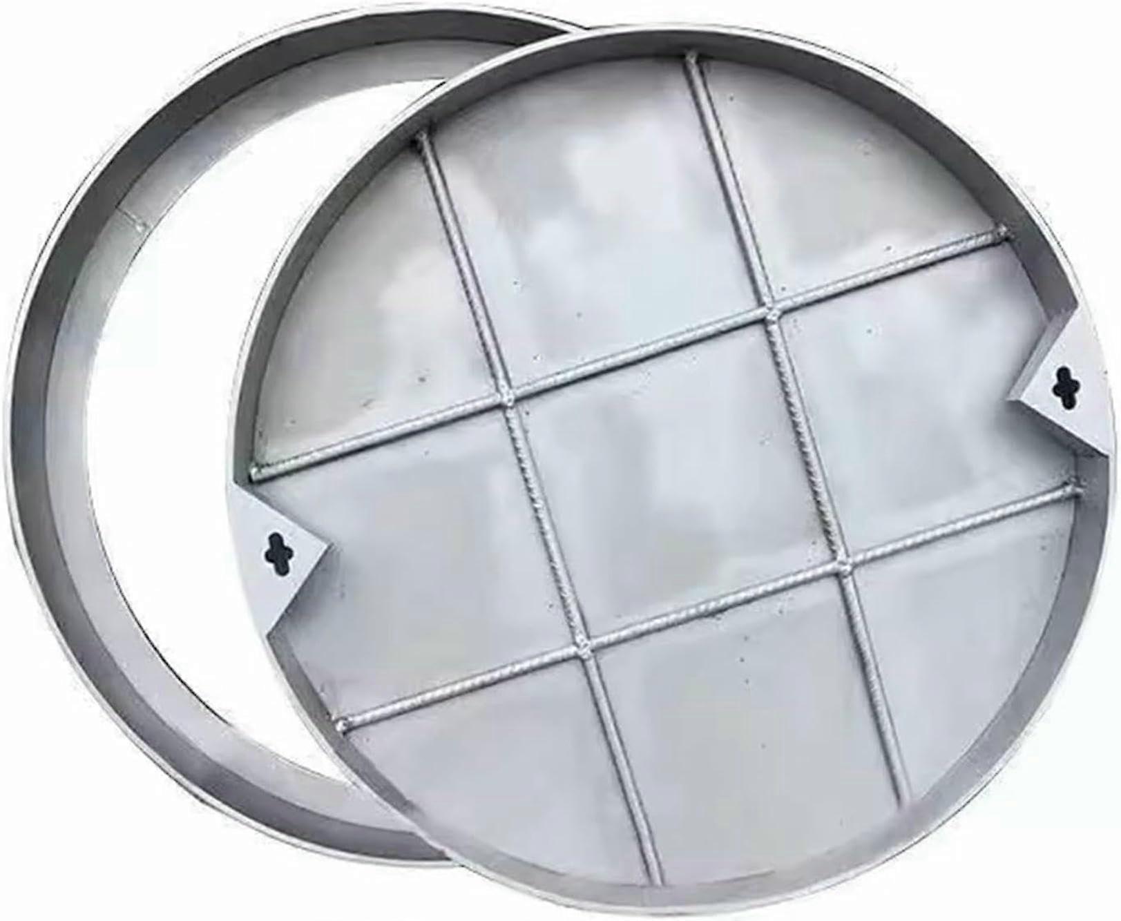Stainless Steel Round Invisible Manhole Cover with Frame for Driveway, Pavement, Septic Tank, 45cm