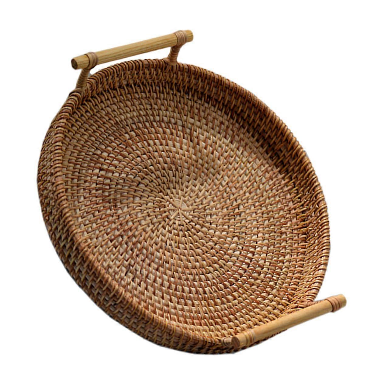 Woven Storage Basket Handmade Rattan Small Fruit Basket for Kitchen MultiPurpose Serving