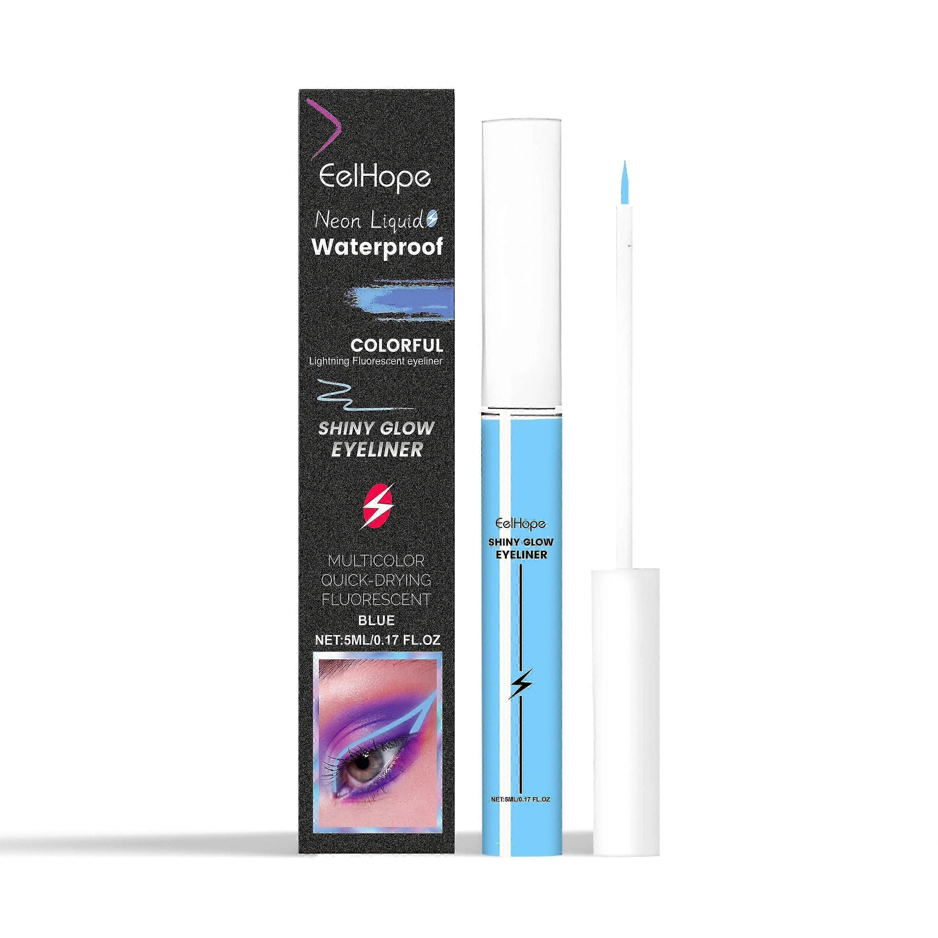 Eelhope Fluorescent Liquid Eyeliner (Blue) Color Charm Eyeliner Eyes Long-Lasting Smooth Moisturizing No Fading Eyeliner